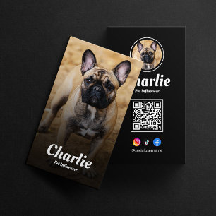 Carte De Visite Code QR de médias sociaux pour animal de compagnie