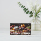 Carte De Visite Code QR de médias sociaux pour la restauration (Debout devant)