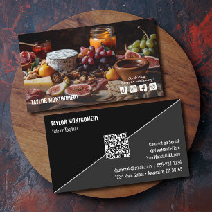 Carte De Visite Code QR de médias sociaux pour la restauration