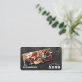 Carte De Visite Code QR de médias sociaux pour la restauration (Debout devant)