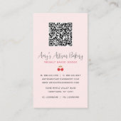 Carte De Visite Code QR de mélangeur de boulangerie à motif Gingha (Dos)