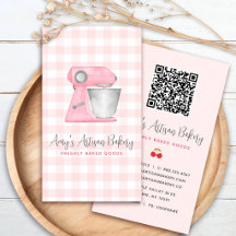 Code QR de mélangeur de boulangerie à motif Gingha