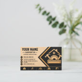 Carte De Visite Code QR de menuisier moderne en bois (Debout devant)