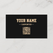 Carte De Visite Code QR de menuisier moderne en bois (Dos)
