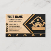 Carte De Visite Code QR de menuisier moderne en bois (Devant)