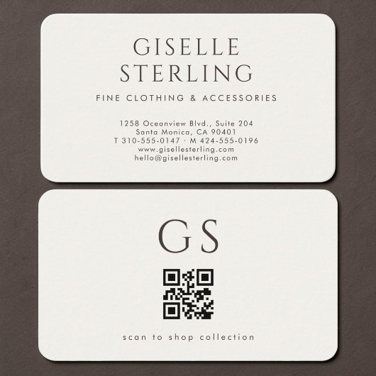Carte De Visite Code QR de mode de boutique
