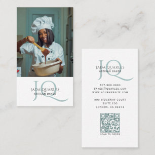 Carte De Visite Code QR de monogramme de photo de fabricant de pai