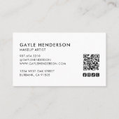 Carte De Visite Code QR de monogramme d'icônes sociales en script  (Dos)