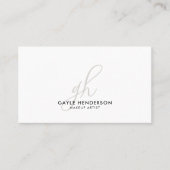 Carte De Visite Code QR de monogramme d'icônes sociales en script  (Devant)