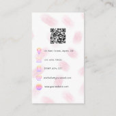 Carte De Visite Code QR de monogramme féminin rose et or (Dos)