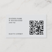 Carte De Visite Code QR de monogramme gris à texture élégante mode (Dos)