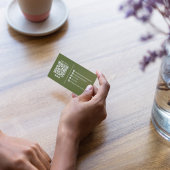 Carte De Visite Code QR de monogramme moderne vert professionnel 