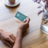 Carte De Visite Code QR de monogramme sarcelle élégant professionn