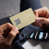 Carte De Visite Code QR de monogramme simple bordeaux | Entrez en