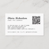 Carte De Visite Code QR de motif de cupcake mignon Boulangerie Pât (Dos)