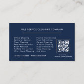 Carte De Visite Code QR de nettoyage commercial de bureaux (Dos)