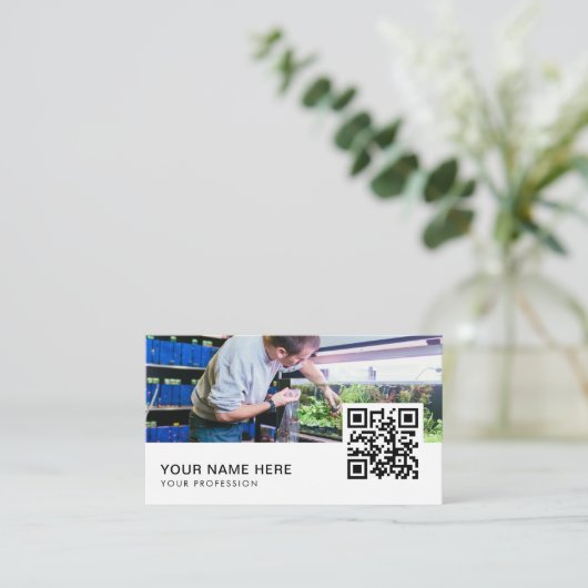 Carte De Visite Code QR de nettoyage d'aquarium (Debout devant)