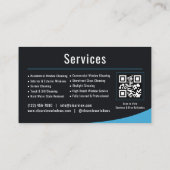 Carte De Visite Code QR de nettoyage de fenêtres professionnel (Dos)