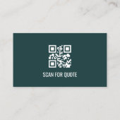 Carte De Visite Code QR de nettoyage de maison sarcelle vert rose (Dos)
