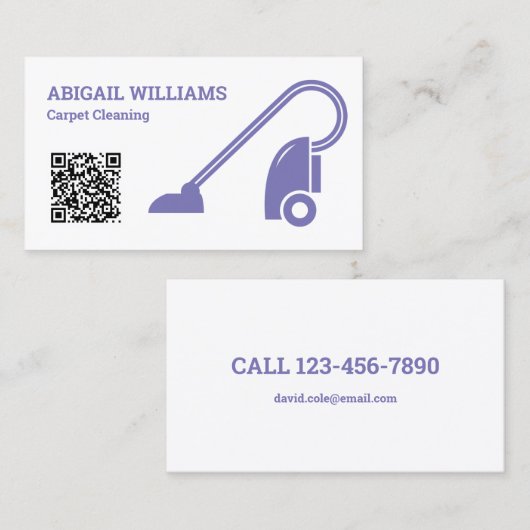 Carte De Visite Code QR de nettoyage de tapis (Devant / Derrière)