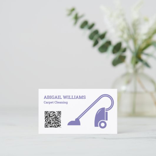 Carte De Visite Code QR de nettoyage de tapis (Debout devant)