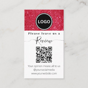 Carte De Visite Code QR de Noël Laissez-nous un avis