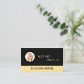 Carte De Visite Code QR de notaire photo professionnel noir or (Debout devant)