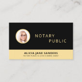 Carte De Visite Code QR de notaire photo professionnel noir or (Devant)
