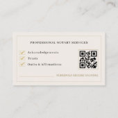 Carte De Visite Code QR de notaire public mobile professionnel (Dos)