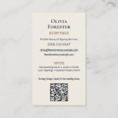 Carte De Visite Code QR de notaire public professionnel (Dos)