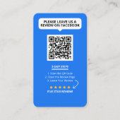 Carte De Visite Code QR de notation 5 étoiles pour les avis Facebo (Devant)