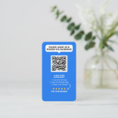 Carte De Visite Code QR de notation 5 étoiles pour les avis Facebo (Debout devant)