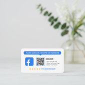Carte De Visite Code QR de notation 5 étoiles pour les avis Facebo (Debout devant)