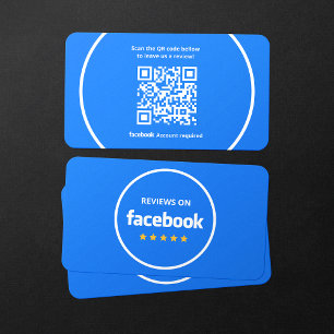 Carte De Visite Code QR de notation 5 étoiles pour les avis Facebo