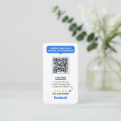 Carte De Visite Code QR de notation 5 étoiles pour les avis Facebo (Debout devant)