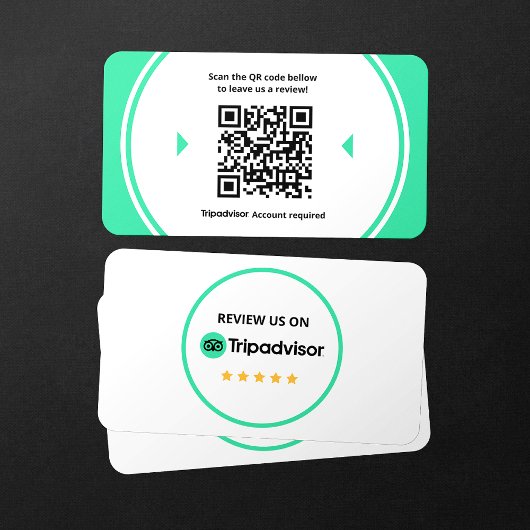Carte De Visite Code QR de notation 5 étoiles pour les avis Tripad