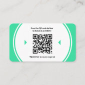 Carte De Visite Code QR de notation 5 étoiles pour les avis Tripad (Devant)