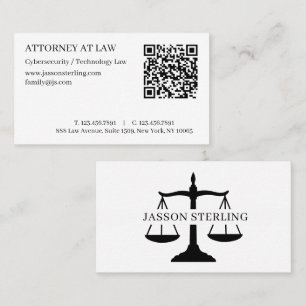 Carte De Visite Code QR de papeterie de cabinet d'avocat appelant