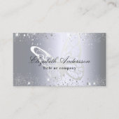 Carte De Visite Code qr de papillon de parties scintillant d'argen (Devant)