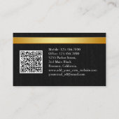 Carte De Visite CODE QR de parrainage Uber Driver Modern Gold Bord (Dos)