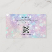 Carte De Visite Code QR de Parties scintillant Opale Holographique (Dos)