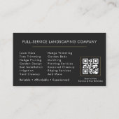 Carte De Visite Code QR de paysagiste Service de pelouse (Dos)