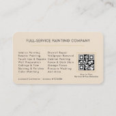 Carte De Visite Code QR de peintre en bâtiment (Dos)