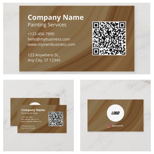 Carte De Visite Code QR de Peintre Professionnel