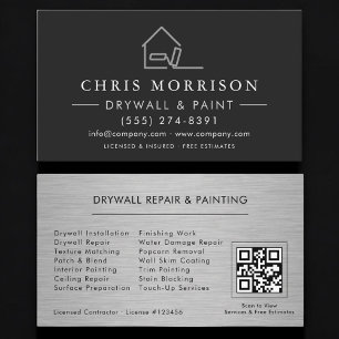 Carte De Visite Code QR de peinture et cloison sèche Professionnel