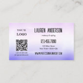 Carte De Visite Code QR de peinture lilas professionnel Beauté (Dos)