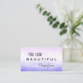 Carte De Visite Code QR de peinture lilas professionnel Beauté (Debout devant)