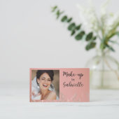 Carte De Visite Code QR de photo boho rose poussiéreuse botanique (Debout devant)