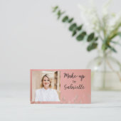 Carte De Visite Code QR de photo boho rose poussiéreuse botanique (Debout devant)