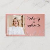 Carte De Visite Code QR de photo boho rose poussiéreuse botanique (Devant)